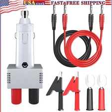Cigarette Lighter Plug Male to Dual 4mm Female Banana Socket Car Charger Adapter