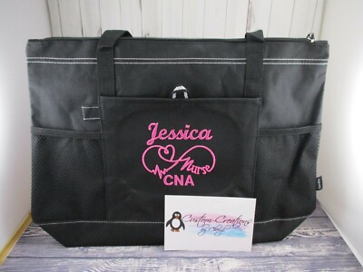 Nurse Infinity Heart Personalized Tote Bag LPN, RN, CNA, HHA, QMA, BSN 