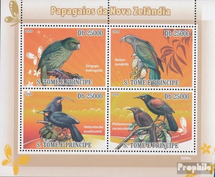 Sao Tome e Principe 3889-3892 Feuille miniature (complète. édition) neuf avec go - Photo 1/1