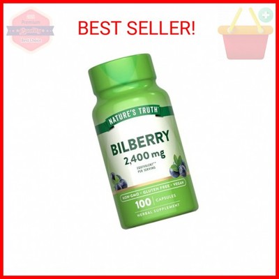 Nature's Truth Bilberry Extract Capsules | 2400mg | 100 Count | Non-GMO & Gluten