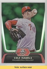 2012 Bowman Platinum Green Cole Hamels #67 READ 0en