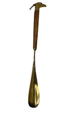 Vintage Brass  Wood Eagle Head Shoehorn - 17  Long