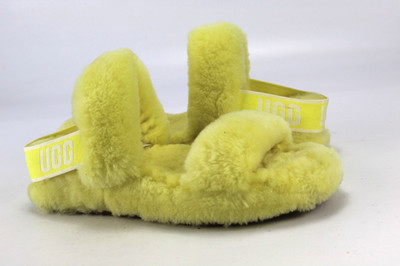UGG  Fluff Yeah Gr.39 Damen Sandalen Slipper Lammfell Gelb  WIE NEU   P 491