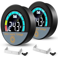 2 PCS Battery Monitor Voltage Meter 12V 24V 48V 72V Digital Indicator Gauge