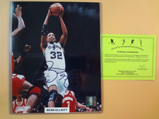 SEAN ELLIOTT SAN ANTONIO SPURS AUTOGRAPH PHOTO 8 X 10 COA