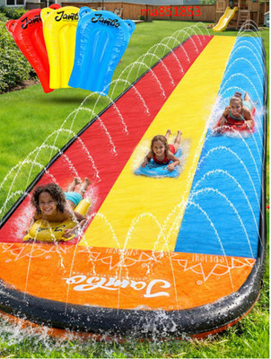 Premium Triple Water Slide with 3 Bodyboards, 20Ft Heavy Duty Slip Splash 