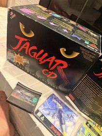 Atari Jaguar CD Console Bundle Box 2 Controllers Blue Lightning Vid Grid Games