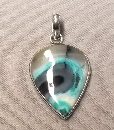 Dyed Agate Sterling Silver Pendant 50mm