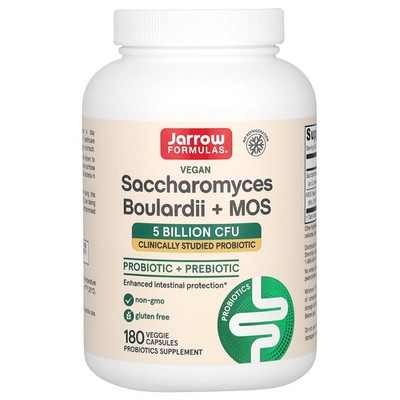 Vegan Saccharomyces Boulardii + MOS, 5 Billion CFU, 180 Veggie Capsules