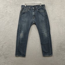 Levis Jeans Mens 36x32 Blue Denim 505 Regular Straight American Medium Wash