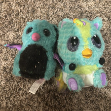 Spin Master Hatchimals CollEGGtibles Interactive Plush Lot of 2 Teal/Blue 2016