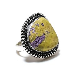 Ring Atlantisite Gemstone Handmade 925 Sterling Silver Jewelry Size 8.5 t824