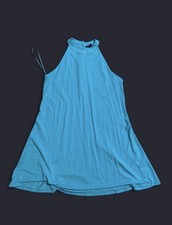 NWT Express Size Large Blue Halter Neck Dress. Sleeveless.