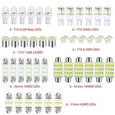 42pcs Led Interior Light Bulbs Kit 6500k 12v For Car License Reading Trunk