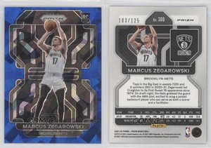 2021-22 Panini Prizm Blue Ice Prizm /125 Marcus Zegarowski #300 Rookie RC