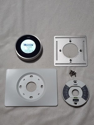 Google Nest 02A Programmable Learning Thermostat Black/Silver, 2nd Gen