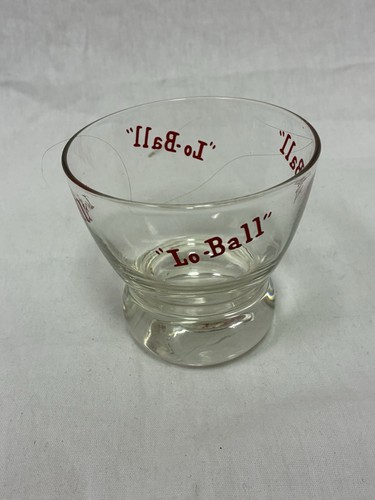 Eva Zeisel "LO-BALL" LETTERA ROSSA SOLIDA palla alta WHISKEY ROCKS VETRO cocktail MCM - Foto 2 di 6