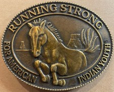 1996 Running Strong For American Indian Youth Belt Buckle     Billy Mills