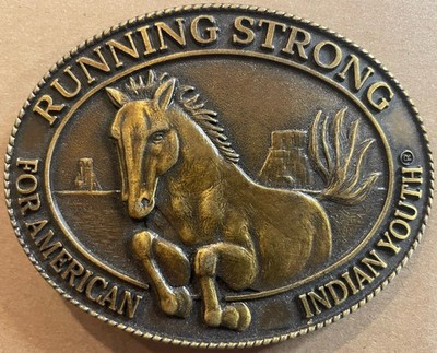1996 Running Strong For American Indian Youth Belt Buckle          Billy Mills
