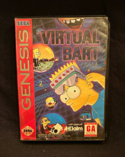 Acclaim Virtual Bart Sega Genesis The Simpsons Video Game w/ Case no manual