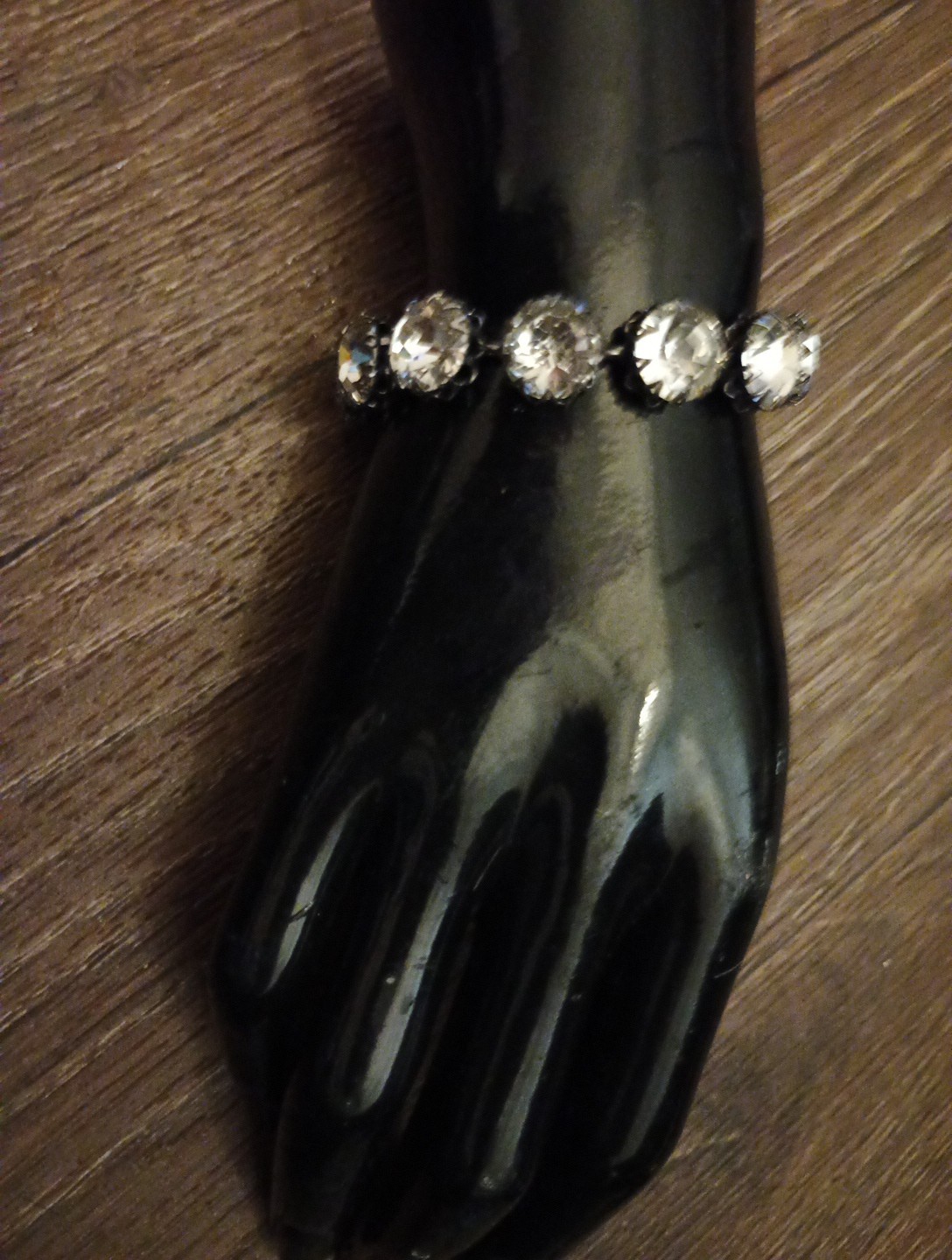 Stella & Dot Crystal Bracelet Gunmetal Tone Sparkly Tennis Style + Extensions