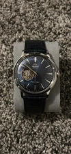 Orient Bambino Men's Watch RN-AG0008L Blue Dial Open Heart 40mm Automatic
