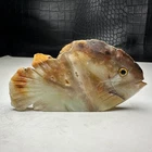 Natural Crystal Mineral Specimen. Amazon Stone. Hand-carved FISH .Statue.BO