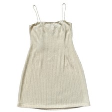 SAYLOR Mini Dress Womens Cream Knit Womens Size Small Stretch Y2K
