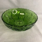 Vintage Anchor Hocking Whitman Emerald Green Round Glass Serving Bowl 8”