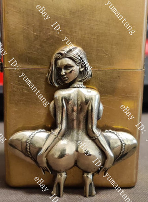 1 piece Brass Beautiful buttocks girl Statue sticker Lighter DIY Accessories