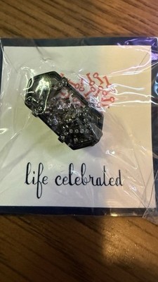 Keep Collective Silver Confetti Geo Bar Pave Hematite slider charm NIP