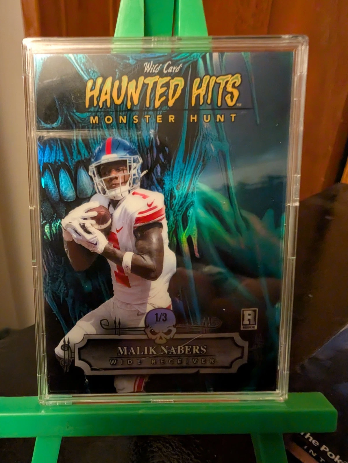 Malik Nabers Wild Card Haunted Hits Monster Hunt Hobby Monster Hit Scarecrow #MN Crystal Holo Foil-Orange 1/1