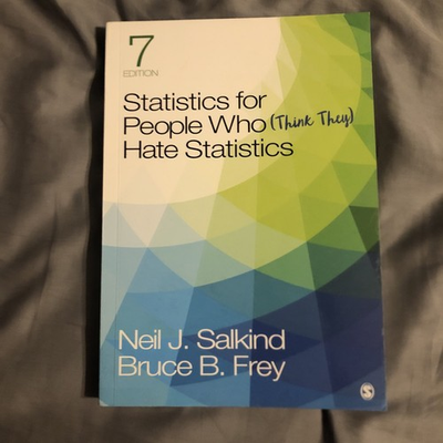 #ad Statistics for People Who Think They Hate Statistics by Salkind and Frey $30.00