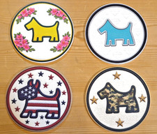 Novelty Rubber Dog Golf Themed Coasters Set of 4 Round 4x4" CUSTOM! ICONIC!
