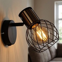 Wandspot Wandleuchte Wohnzimmerlampe Schwenkbar Schwarz Metall H 16,5 Cm