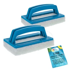 2 U.S. Pool Supply Pool Scrub Brushes - Scrubbing Pads, Tile Cleaning Scrubber