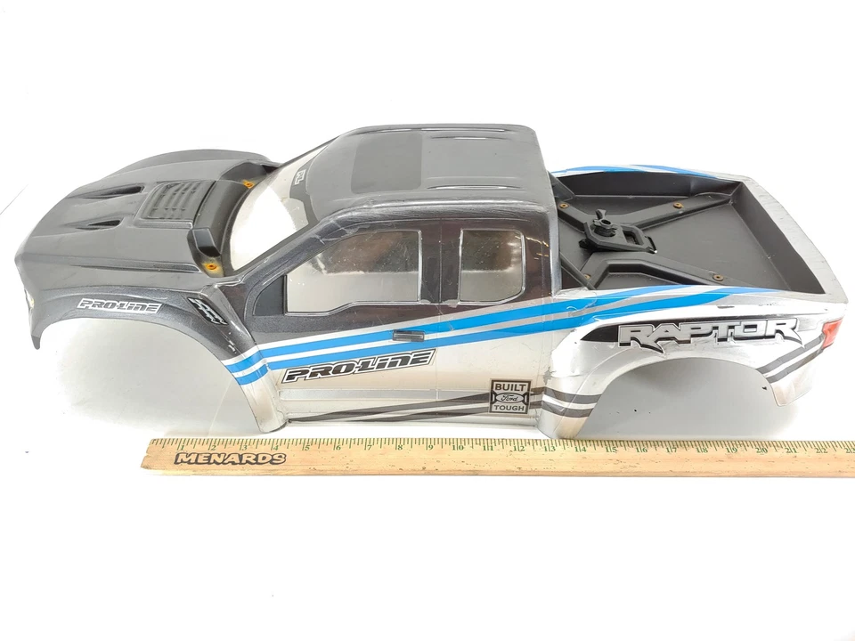 CRACKS: Silver/Gray Proline Ford Raptor Painted Body for Traxxas X-Maxx - Image 4 of 4