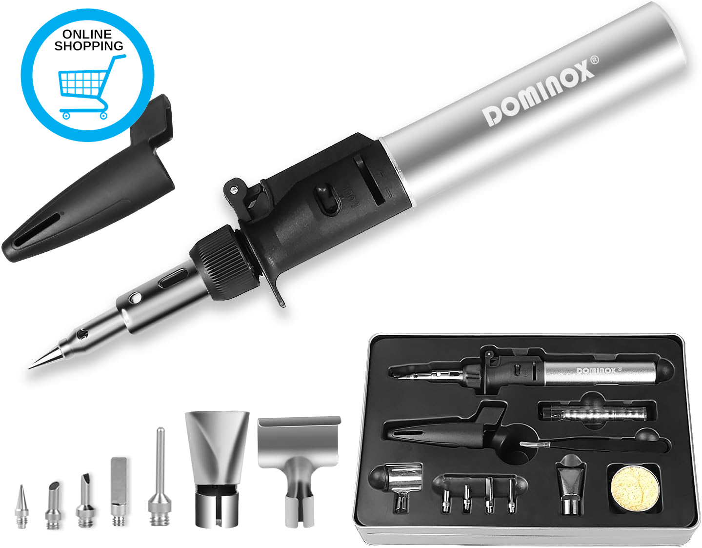 Butane Soldering Iron Kit, Portable Cordless Soldering Iron and Butane Heat Gun