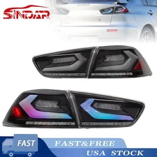 SINDAR RGB LED Tail Lights For Mitsubishi Lancer EVO X 2008-2017 Start Animation