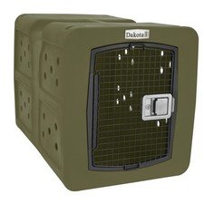 Dakota Large Easy to Clean Kennel w/ Handle  Latching Door, Olive Open Box 