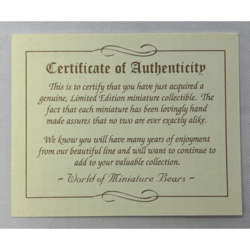 World of Miniature Bears de Becky Wheeler Frog Prince #987 certificado de autenticidad edición limitada - Imagen 7 de 7