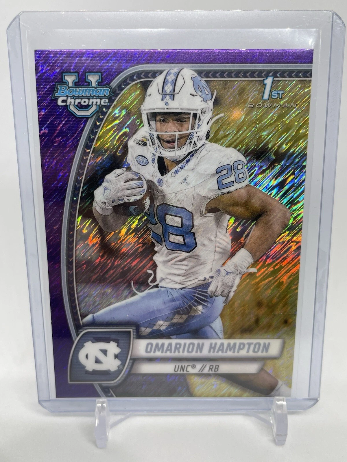 2024 Bowman Chrome U Omarion Hampton 1st Purple Shimmer (D162)