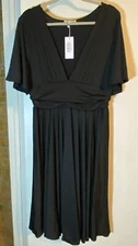 Baltic Born Janette Midi Dress black 1x New with tags NWT