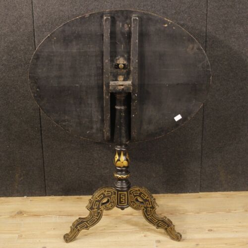 Tavolino inglese mobile tavolo a vela stile antico 900 in legno laccato dipinto - Foto 12 di 12