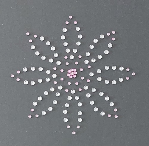 Hotfix Strass Bügelbild Motiv Blume Farbig Glasstrass Applikation Handgelegt - Bild 3 von 11