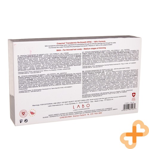 Crescina HFSC Transdermic 500 Men Physiological Hair Growth Treatment 20x3,5ml - Picture 4 of 12