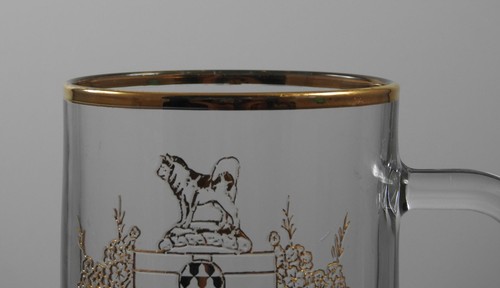 Taza de agua de café de vidrio transparente vintage Stein dorado Yukón Francia 5 1/8" G12 - Imagen 2 de 13