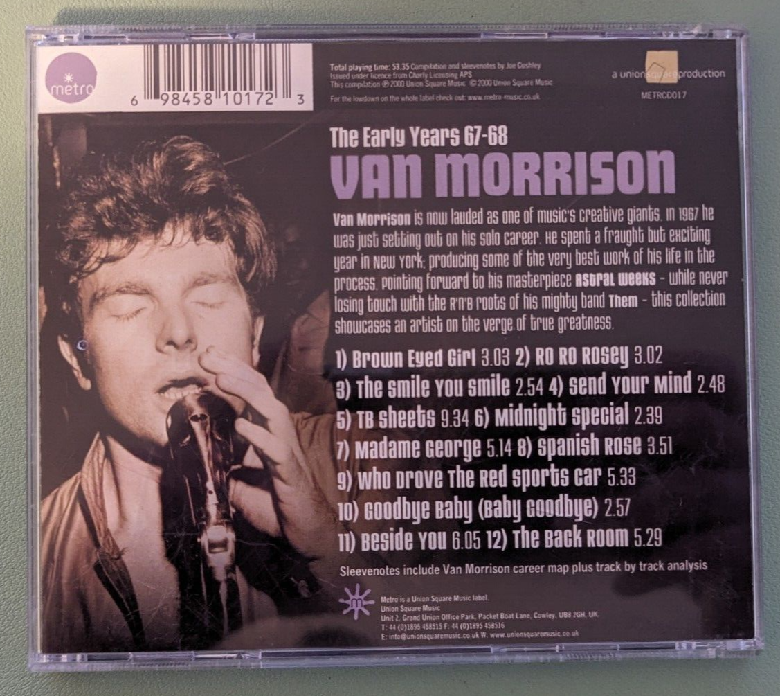Van Morrison – The Early Years 67-68 (CD, 2000) 698458101723 | eBay