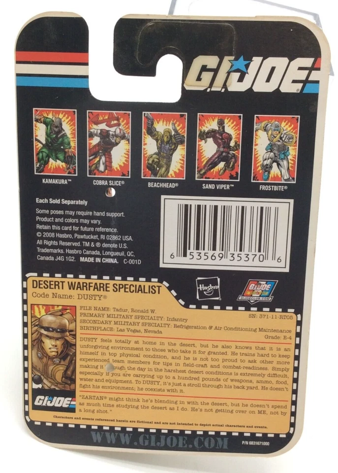 Hasbro G.I. Figura de acción Joe Desert Warfare Specialist DUSTY Foto 3 de 4