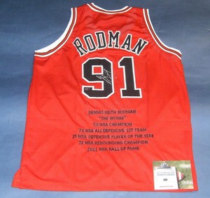 autographed dennis rodman jersey